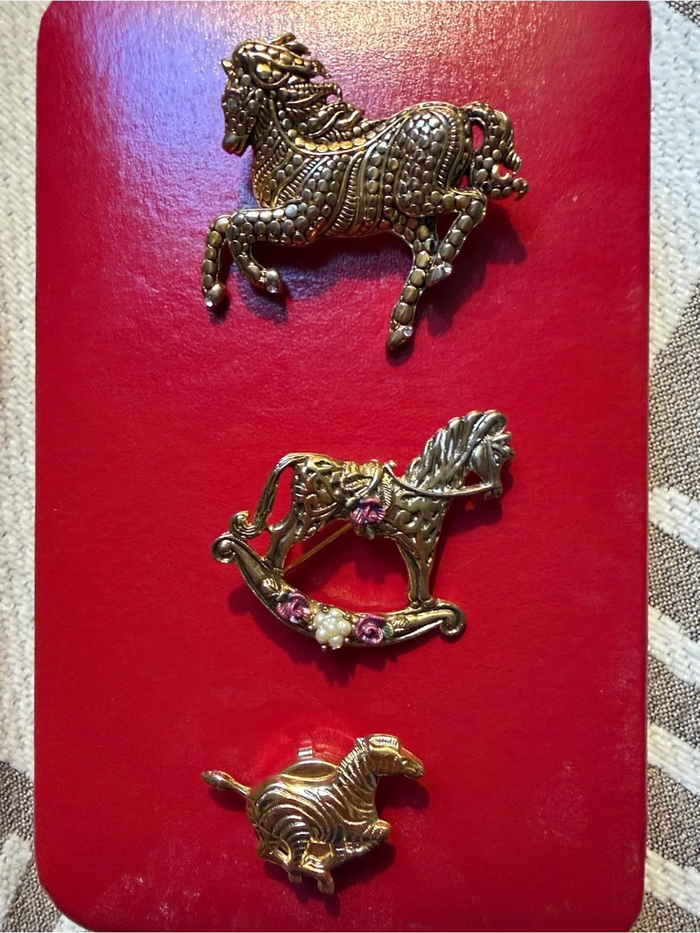 Ornate Gold Horse Accent Pin - Decorative Home Accent